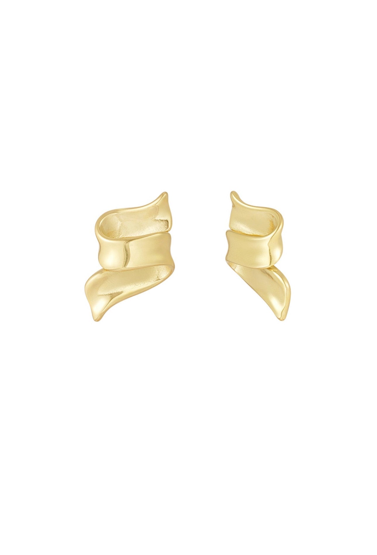 Swirl oorbellen goudkleur 