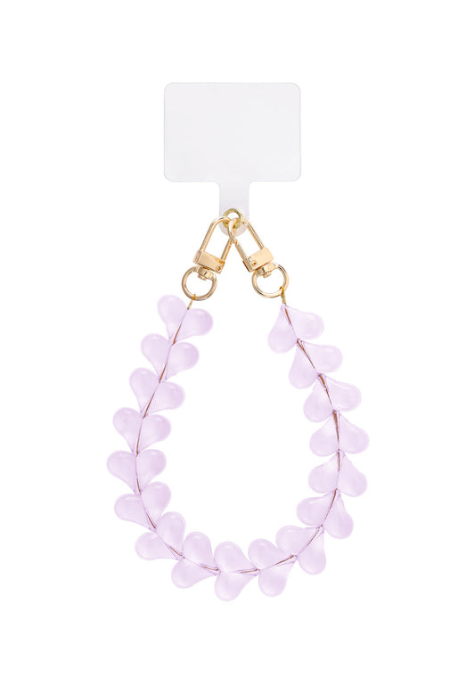 Telefoonkoord hartjes lichtpaars 