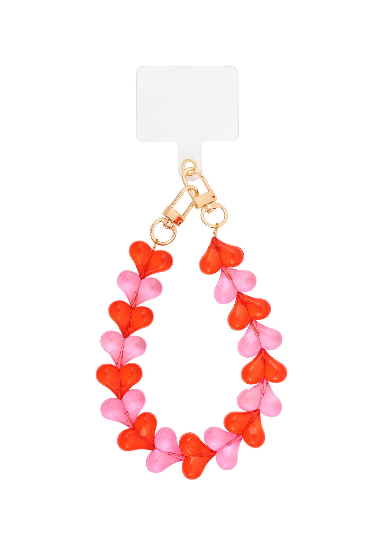 Telefoonkoord hartjes rood roze
