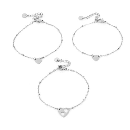Vriendschap armbanden set 3 Waterproof zilverkleur 