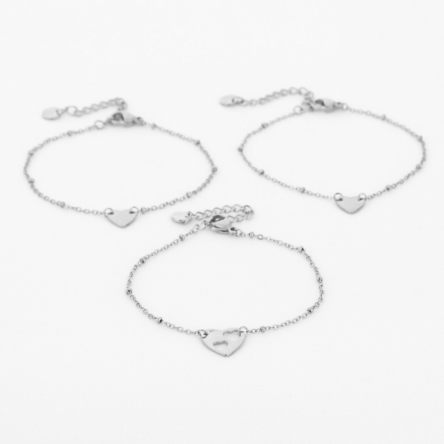 Vriendschap armbanden set 3 Zilverkleurig 