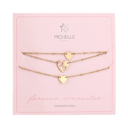 Vriendschap armbanden set 3 goudkleur 