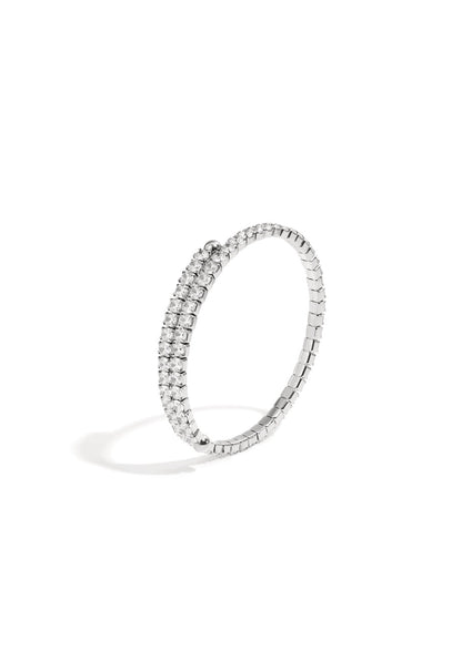 Zilverkleurige bangle/armband met strass steentjes 