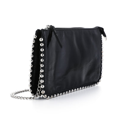 Zwarte lak schoudertas / crossbody bag