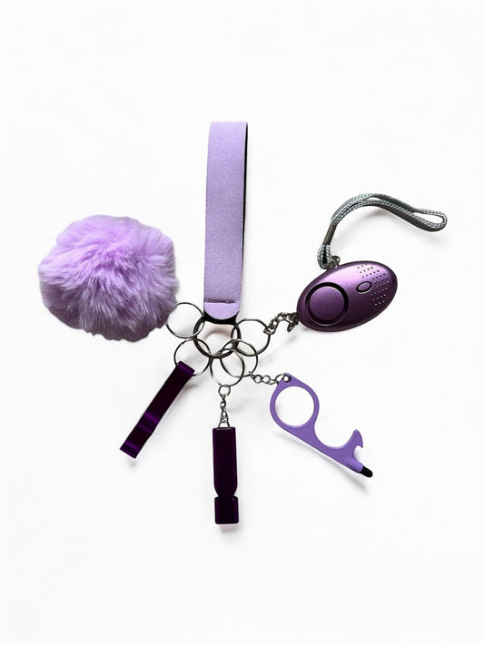 Safety keychain paars