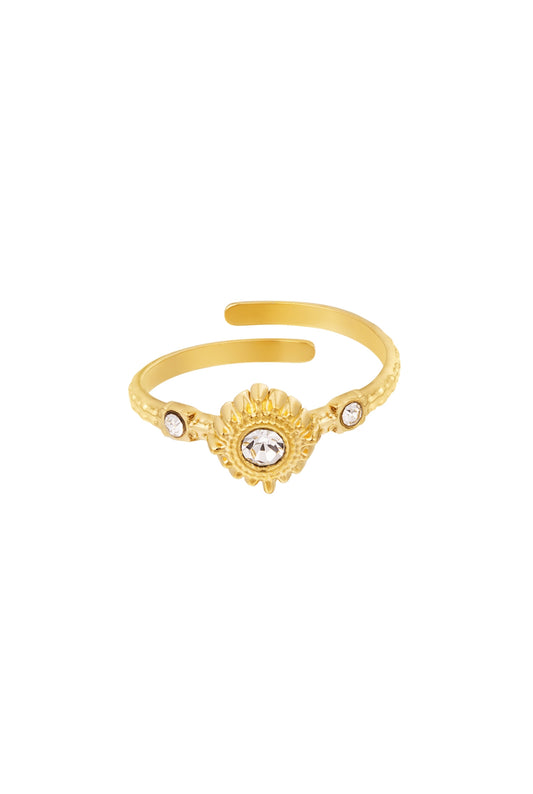 Ring met 3 strass steentjes