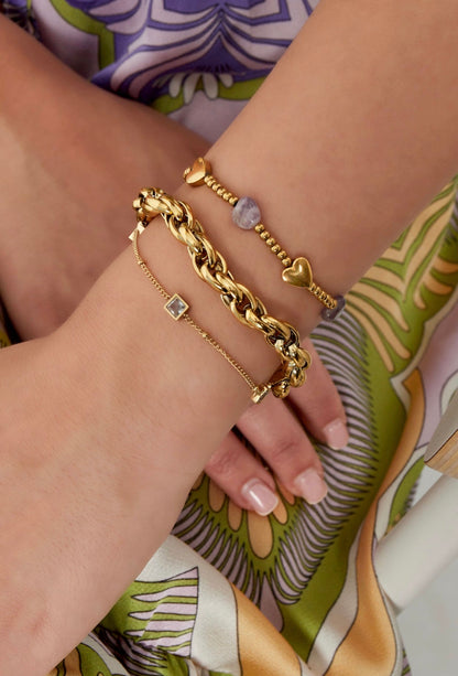 Armband met vierkante strass steentjes