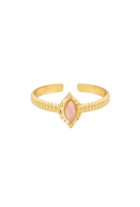 Ring met roze steen