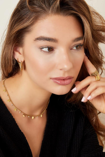 Ketting met rondjes en strass steentjes