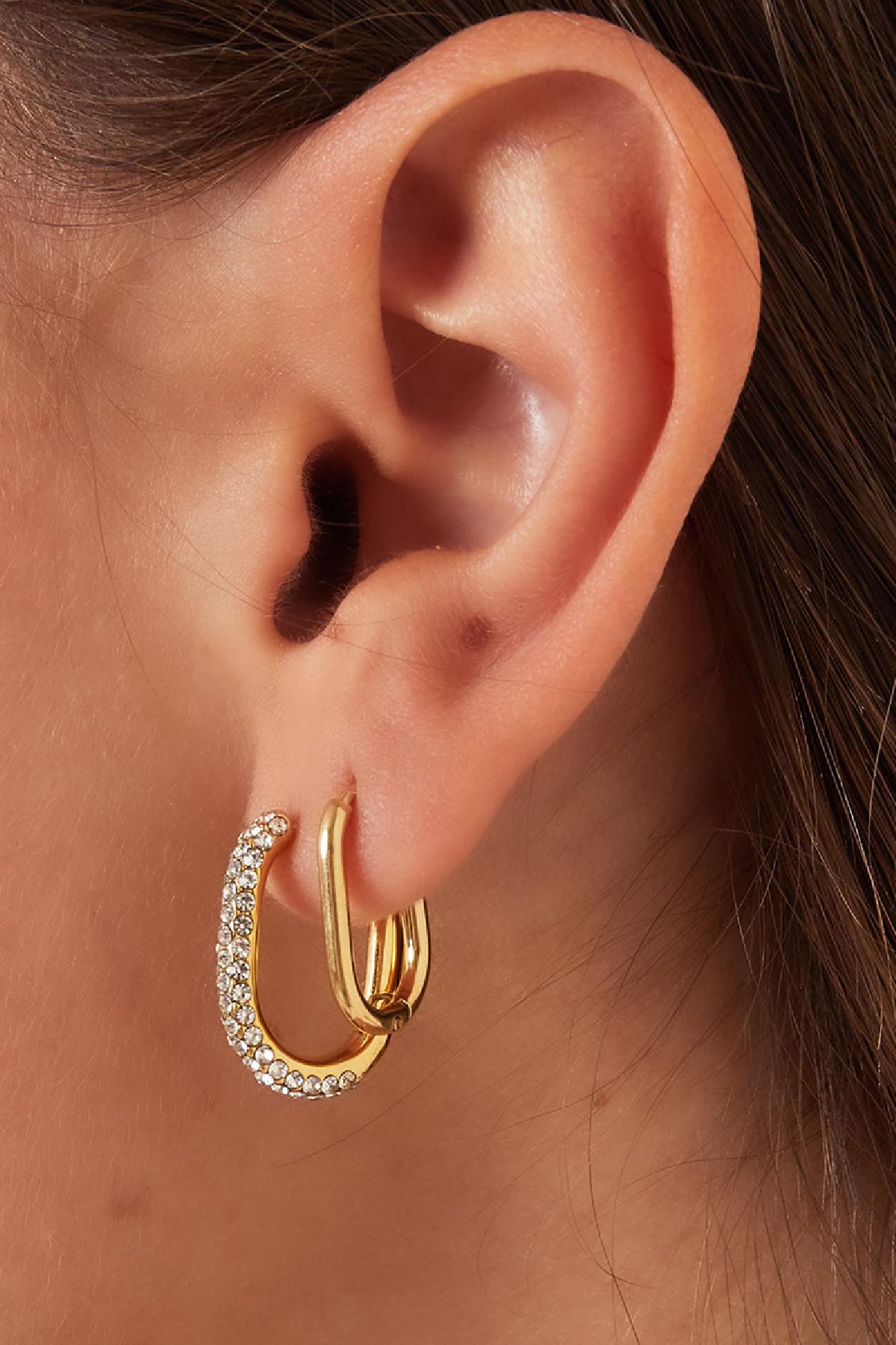 Oorringen met strass steentjes