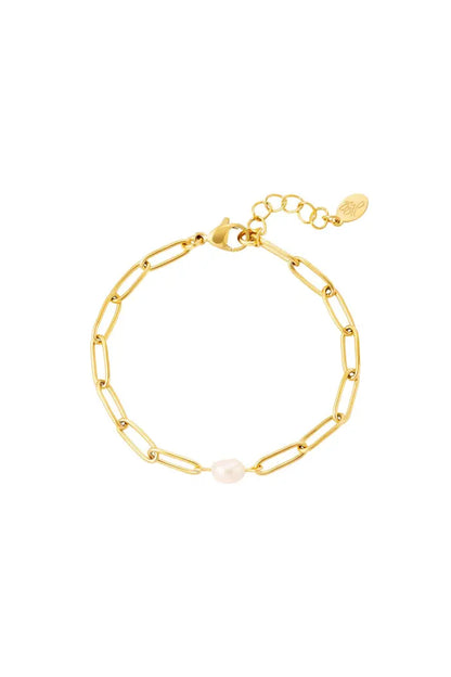 Schakelarmband met parel Goudkleur 