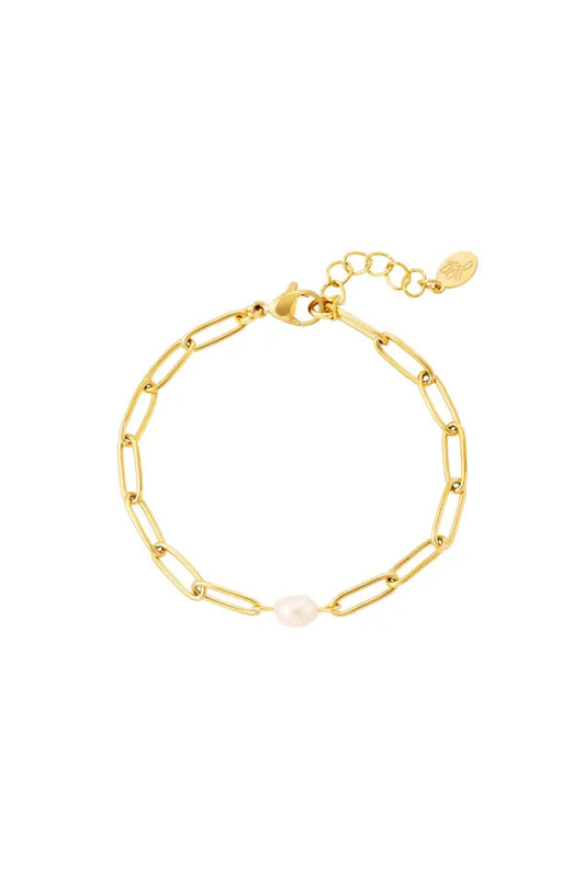 Schakelarmband met parel Goudkleur 